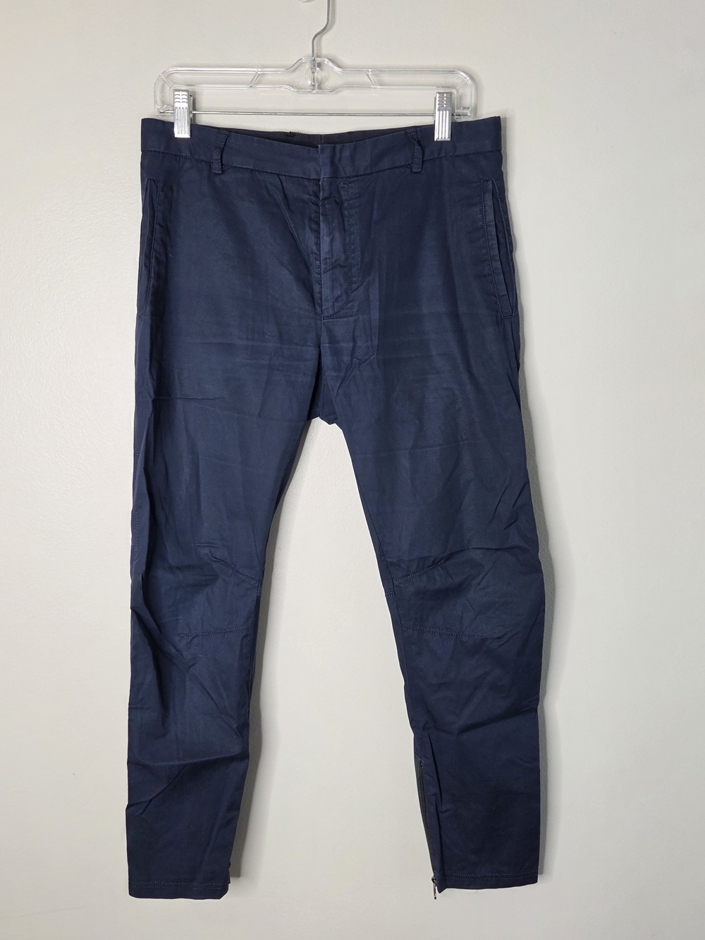 Lanvin Navy Moto/Chino Zippered Hem Pants